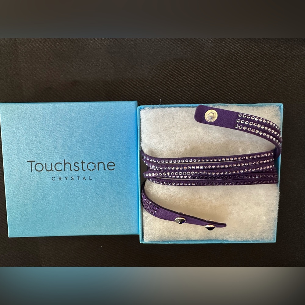Touchstone Crystal Wrap-Star Bracelet, Dark Purple
